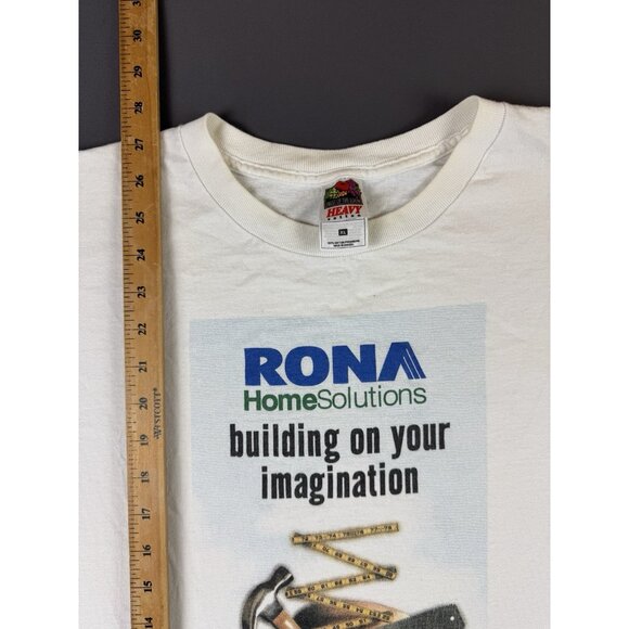 Rare Vintage RONA Home Solutions Renovation Construction Promo Shirt White XL - Picture 10 of 10